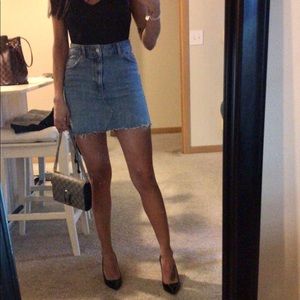 Worn once-Topshop Denim High waist mini skirt